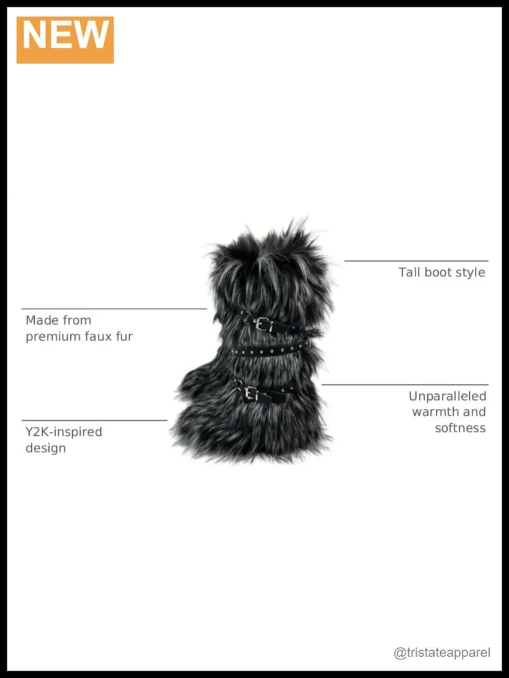 Faux Fur Knee High Boots Women Winter Y2K Fluffy Snow Boots Slip On